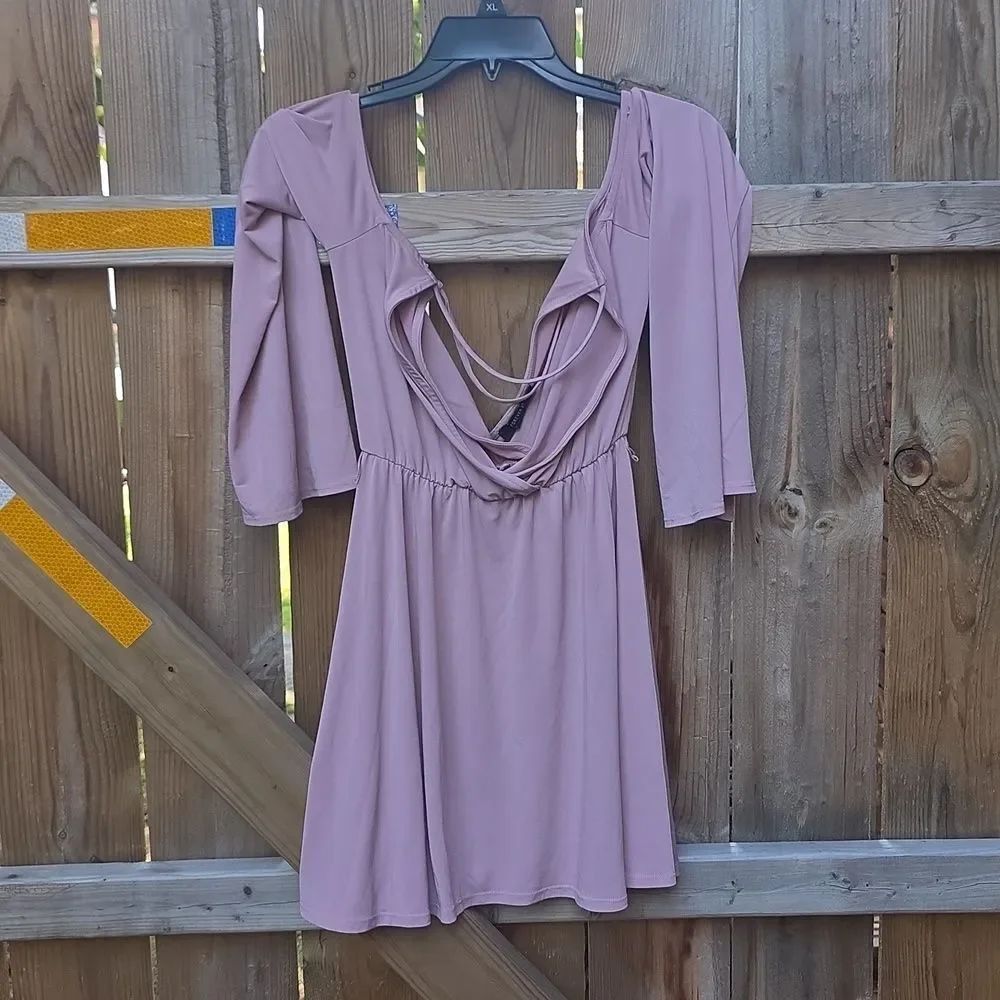 Forever 21 Soft Pink Long Sleeve Dress